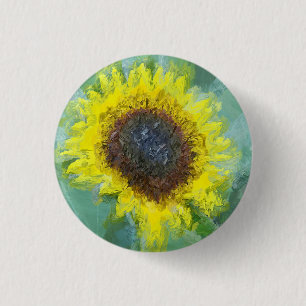 Chapa Redonda De 2,5 Cm Girasol amarillo brillante
