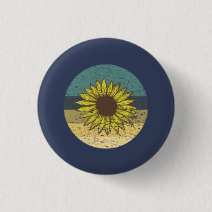 Chapa Redonda De 2,5 Cm Girasol Retro