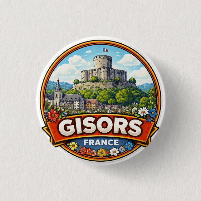 Chapa Redonda De 2,5 Cm Gisors Francia  (Anverso)