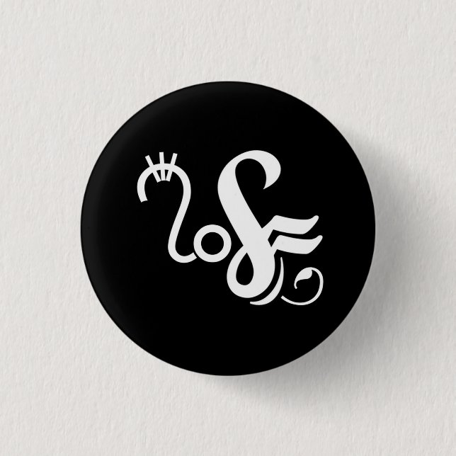 Chapa Redonda De 2,5 Cm Glifo neural (Anverso)