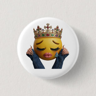 Chapa Redonda De 2,5 Cm Globo de Fiesta con Emoji Llorando Sassy - Cumplea