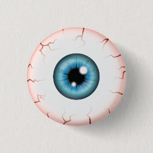 Chapa Redonda De 2,5 Cm Globo ocular de color azul Halloween Ojo inyectado