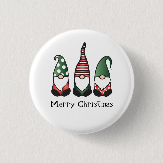 Chapa Redonda De 2,5 Cm Gnomes Red Green (Anverso)
