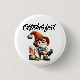 Chapa Redonda De 2,5 Cm Gnomo de la Cerveza de Oktoberfest