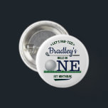 Chapa Redonda De 2,5 Cm Golf PAR-TEE Primer cumpleaños<br><div class="desc">Celebra con estilo con estos divertidos y muy modernos botones de 1er cumpleaños. El diseño es fácil de personalizar con la redacción de tu evento especial y tus invitados estarán encantados cuando vean estos fabulosos botones. Se pueden encontrar elementos coincidentes en la colección.</div>