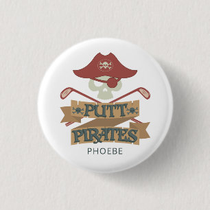 Chapa Redonda De 2,5 Cm Golf Putt Pirates Golfing Sports
