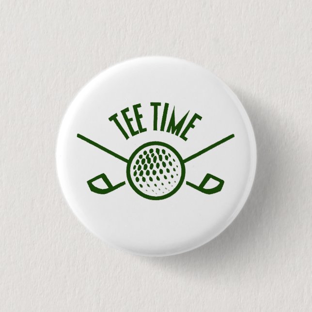 Chapa Redonda De 2,5 Cm Golfers Tee Time (Anverso)