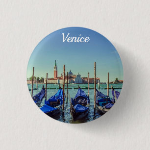 Chapa Redonda De 2,5 Cm Góndolas en Venecia, Italia