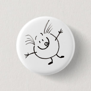 Chapa Redonda De 2,5 Cm Goofy Doodle Guy Button