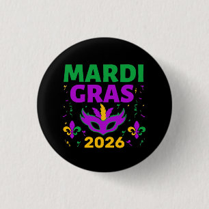Chapa Redonda De 2,5 Cm Gorra de camionero de Mardi Gras