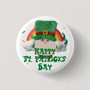 Chapa Redonda De 2,5 Cm Gorra verde afortunado Shamrock St. Patrick's Day