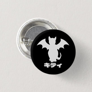CHAPA REDONDA DE 2,5 CM GÓTICO KITTY BAT CAT PIN JAPONÉS