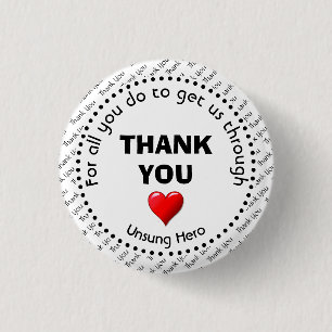 Chapa Redonda De 2,5 Cm GRACIAS Héroe no reconocido PERSONALIZABLE