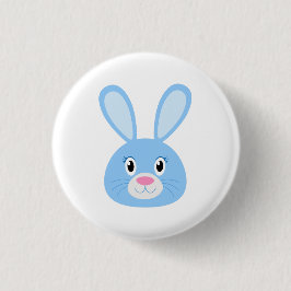 Chapa Redonda De 2,5 Cm Gracioso Bunny Blue
