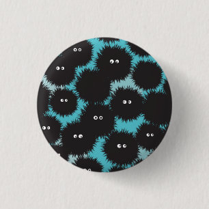 Chapa Redonda De 2,5 Cm Graciosos monstruos esponjosos negros