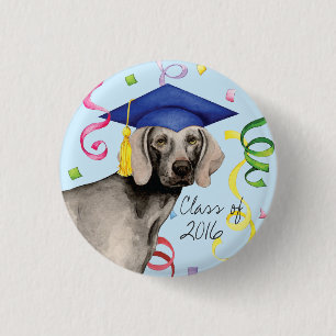 Chapa Redonda De 2,5 Cm Graduado de Weimaraner
