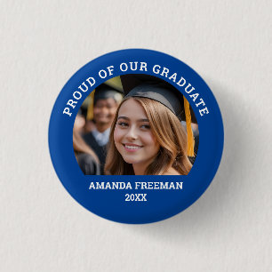 Chapa Redonda De 2,5 Cm Graduado simple de fotos personalizado en blanco y