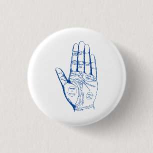 Chapa Redonda De 2,5 Cm Gráfica de química vintage lecturas de palma