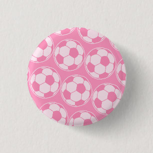 Chapa Redonda De 2,5 Cm Gráficos de Tornillo de Pelota de Fútbol Rosa