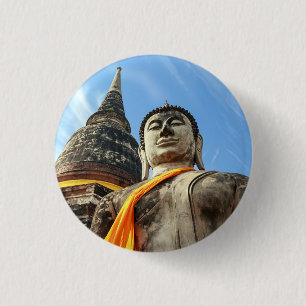Chapa Redonda De 2,5 Cm Gran Buda en Ayutthaya, Tailandia