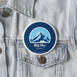 Chapa Redonda De 2,5 Cm Gran cielo Montana yellowstone bozeman regalo