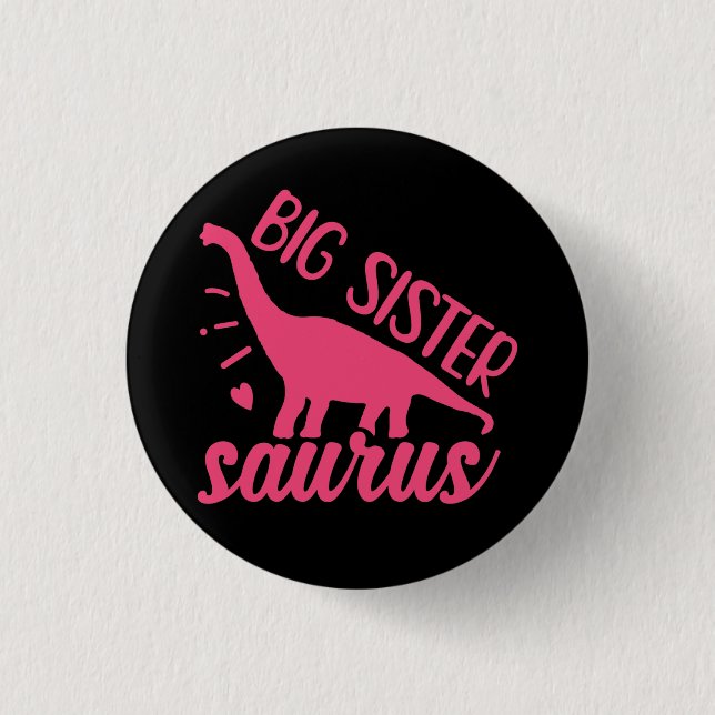 Chapa Redonda De 2,5 Cm Gran Hermana Saurus en rosa (Anverso)