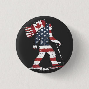 Chapa Redonda De 2,5 Cm Gran pie con bandera de Canadá 51ª Trump
