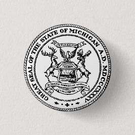 Chapa Redonda De 2,5 Cm Gran sello del estado de Michigan