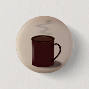 Chapa Redonda De 2,5 Cm Gran taza marrón de chocolate caliente moderno