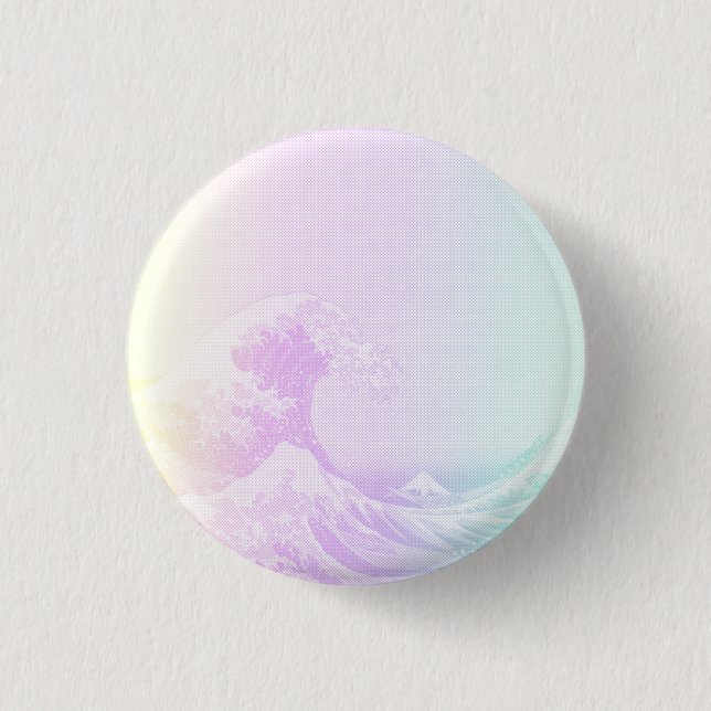 Chapa Redonda De 2,5 Cm Gran Vaporwave de la insignia de Kanagawa (Anverso)