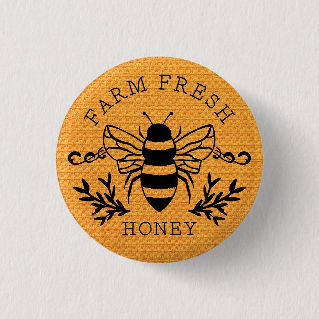 Chapa Redonda De 2,5 Cm Granja Fresca Abeja Rótulo Primavera-58219 (Anverso)