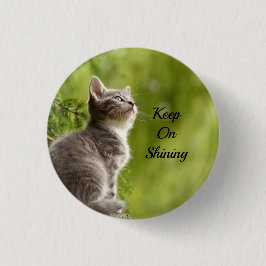 Chapa Redonda De 2,5 Cm Gray Kitten