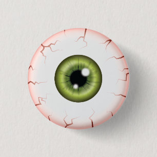 Chapa Redonda De 2,5 Cm Green Color Eyeball Halloween Blooshot Eyeball