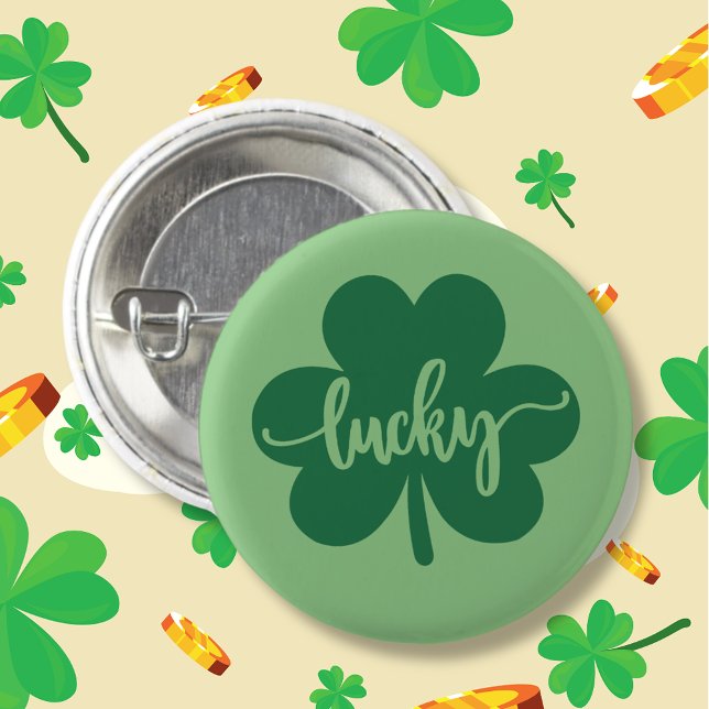 Chapa Redonda De 2,5 Cm Green Lucky Clover St. Patrick Day round (Green Lucky Clover St. Patrick Day round 3 Cm Round Badge)