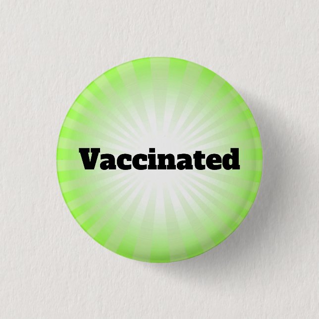 Chapa Redonda De 2,5 Cm Green Starburst Vaccination Design Button (Anverso)