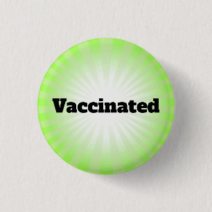 Chapa Redonda De 2,5 Cm Green Starburst Vaccination Design Button