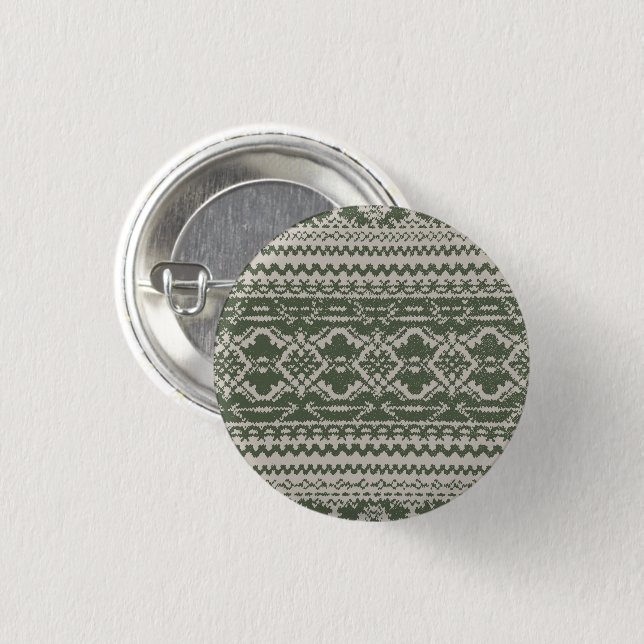 Chapa Redonda De 2,5 Cm Green Sweater Button (Anverso y reverso)