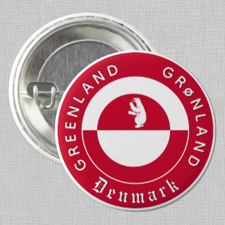 Chapa Redonda De 2,5 Cm Greenland Button, Patriotic, Greenland Flag