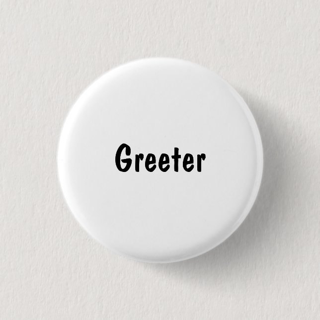 Chapa Redonda De 2,5 Cm Greeter (Anverso)