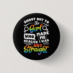 Chapa Redonda De 2,5 Cm Grito a la chica camiseta orgullo lésbico LGBT T