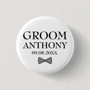 Chapa Redonda De 2,5 Cm Groom Black Eleglish Elegant Gifts Boda