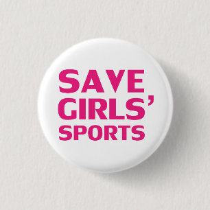 Chapa Redonda De 2,5 Cm Guardar chicas deportes magenta blanco moderno tip