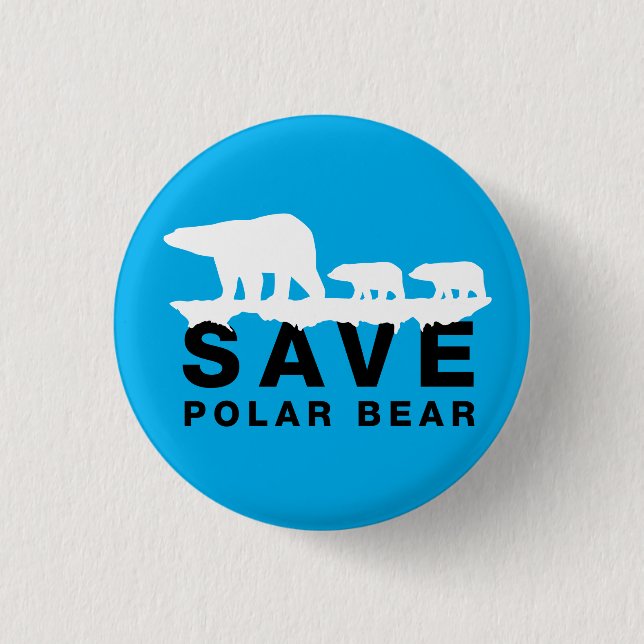 Chapa Redonda De 2,5 Cm Guardar oso polar (Anverso)