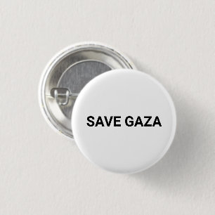 Chapa Redonda De 2,5 Cm Guardar texto blanco personalizado de Gaza minimal