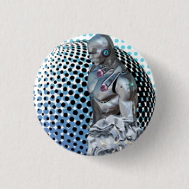 Chapa Redonda De 2,5 Cm Guardián del reino digital