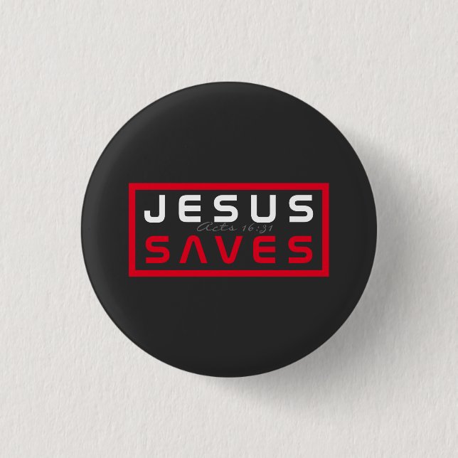Chapa Redonda De 2,5 Cm Guay Jesus Saves (Anverso)