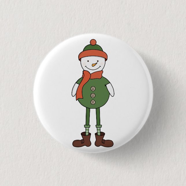 Chapa Redonda De 2,5 Cm Guay Snowman (Anverso)