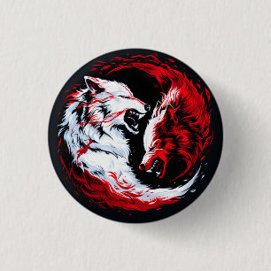 Chapa Redonda De 2,5 Cm Guerrero cósmico blanco rojo
