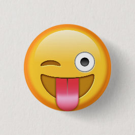 Chapa Redonda De 2,5 Cm Guiño de la insignia de la emoji