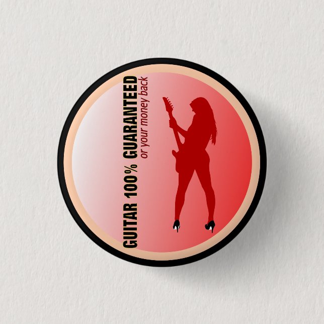 Chapa Redonda De 2,5 Cm Guitarra el 100% garantizado (Anverso)